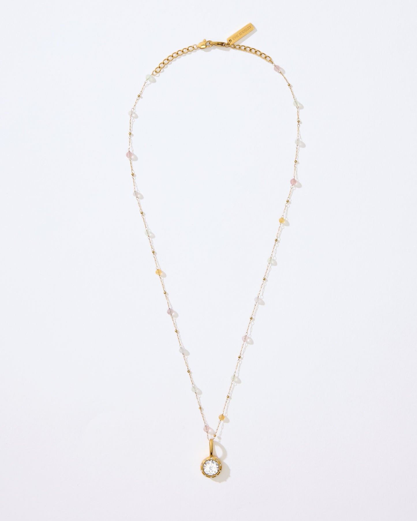 Hydra Necklace with Louise crystal pendant on a white background