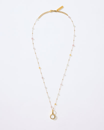 Hydra Necklace with Louise crystal pendant on a white background